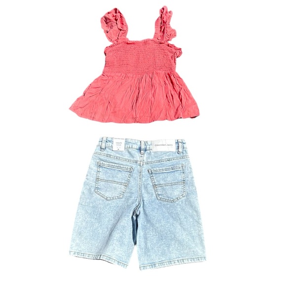 Speechless Coral Tank Sz Med & Calvin Klein Bleach Shorts Sz 10 Set Retail $88 - Picture 2 of 5